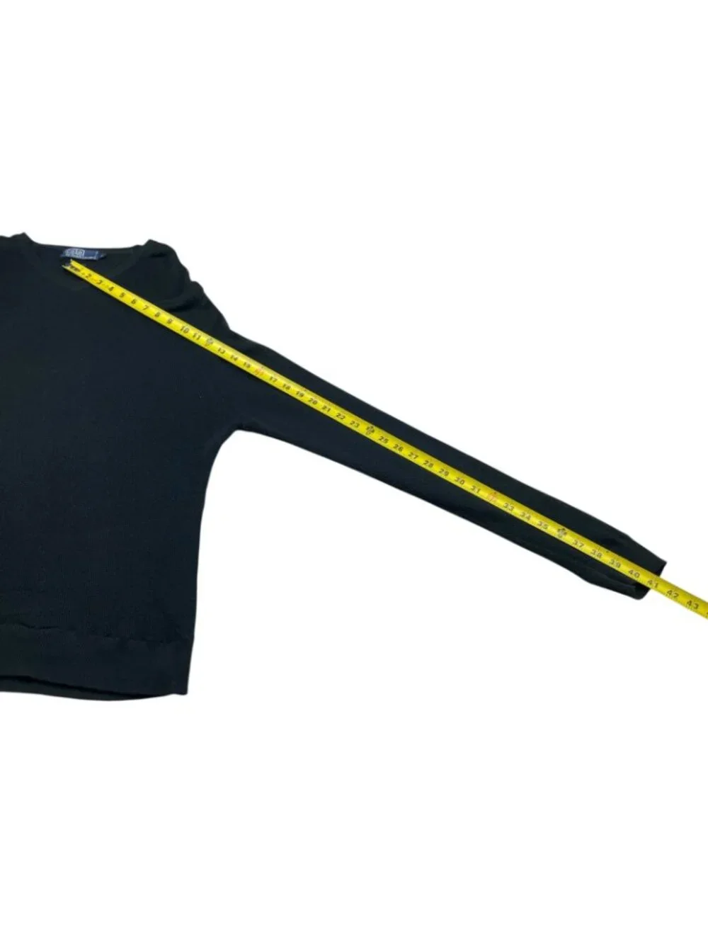 Polo Ralph Lauren Men's 100% Cotton Knit V-Neck Pullover Sweater Black • Large
